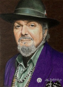 Colored pencil portrait of legendary New Orleans musician Dr. John.