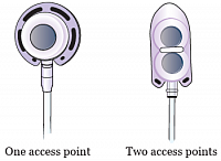 These are examples of the single lumen and double lumen ports.